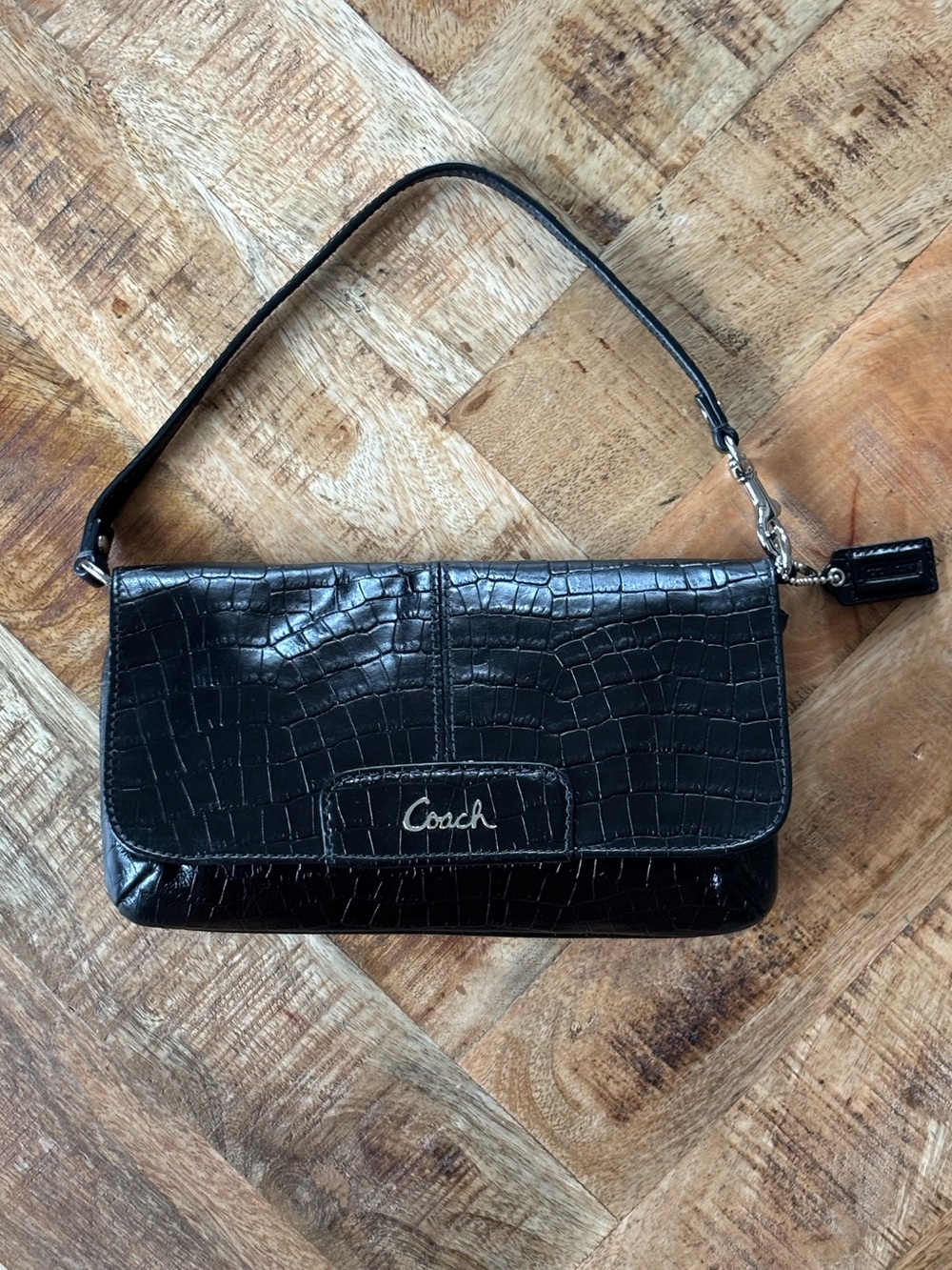 🖤🐊Y2K COACH Ashley Large Wristlet Mini Bag🐊🖤